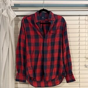 Vineyard Vines Red and Blue Plaid Men's Shirt